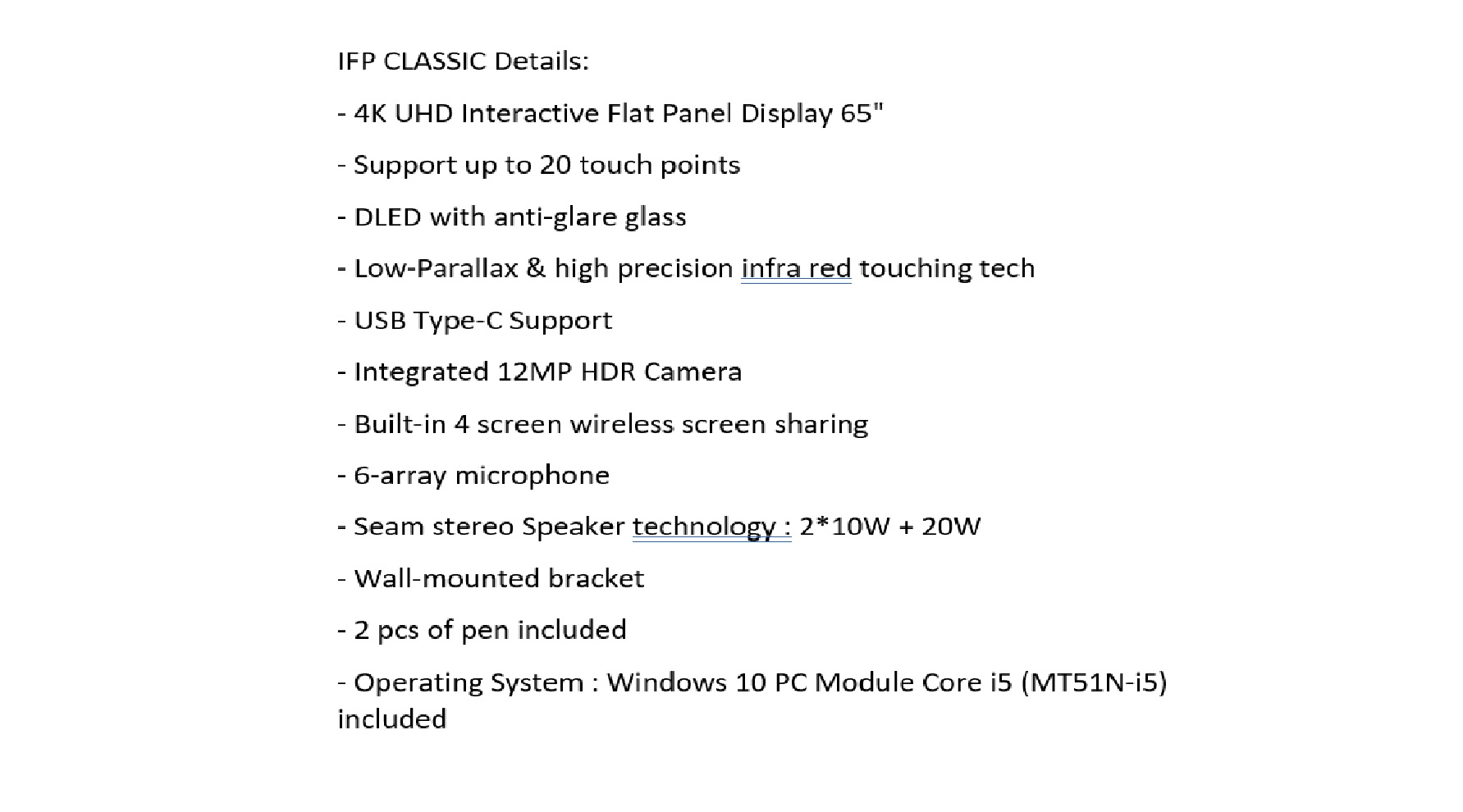 (MAXHUB IFPD V5 CLASSIC SERIES 65 inch with MT51N-i5 PC Module)