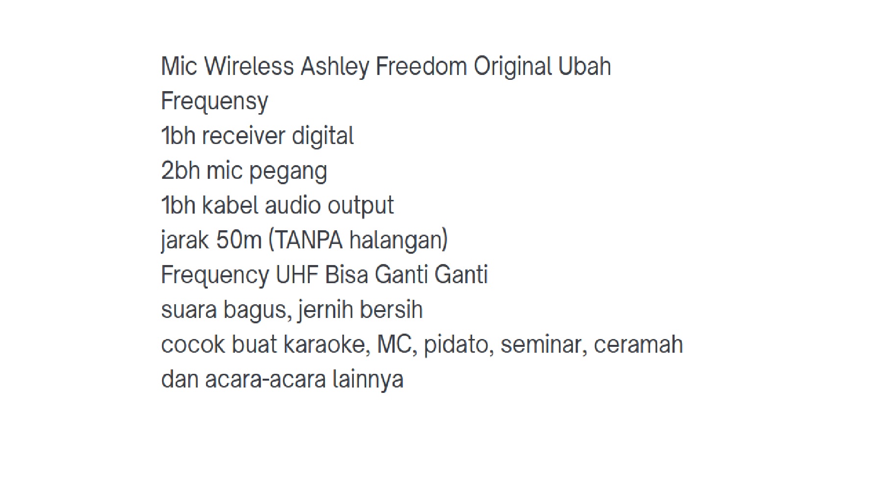 Mic Wireless Ashley Freedom