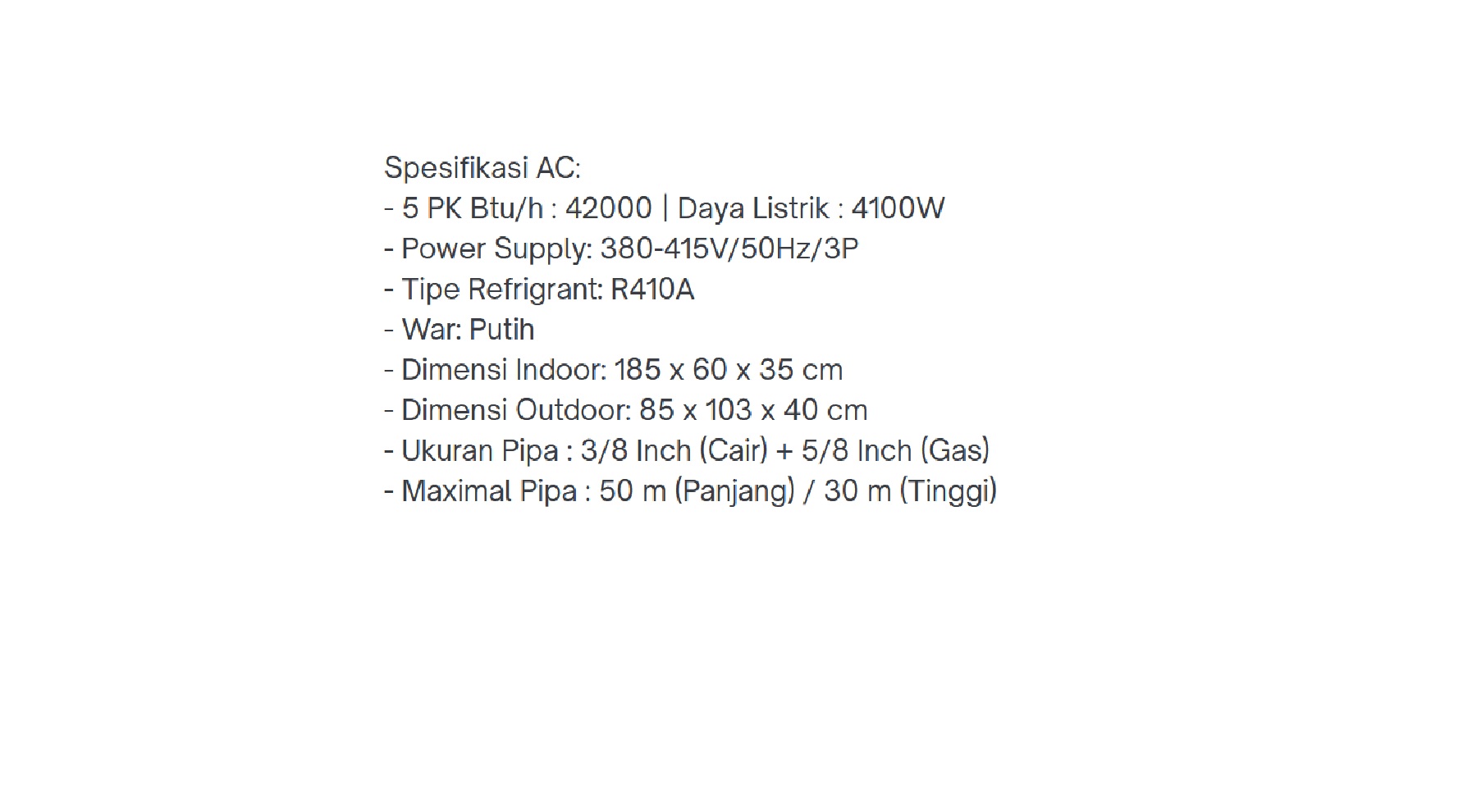 DAIKIN STANDING 5 PK SV125DXYL