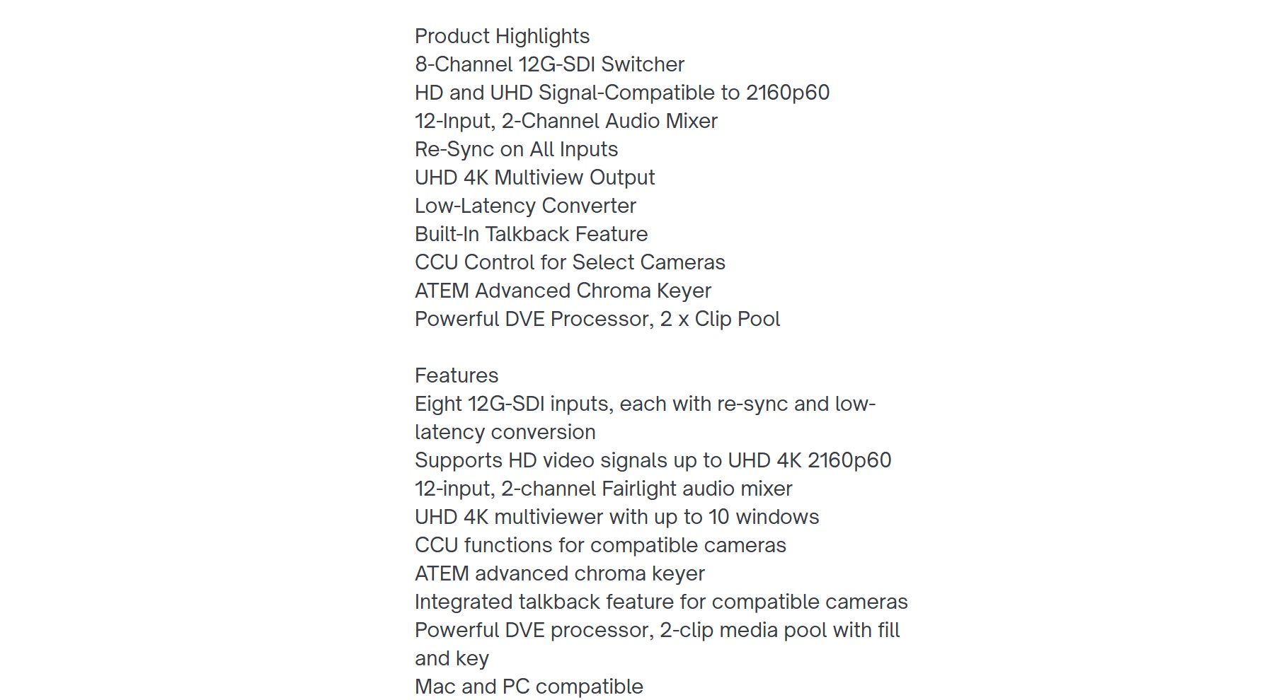 Blackmagic ATEM Studio Pro 4K