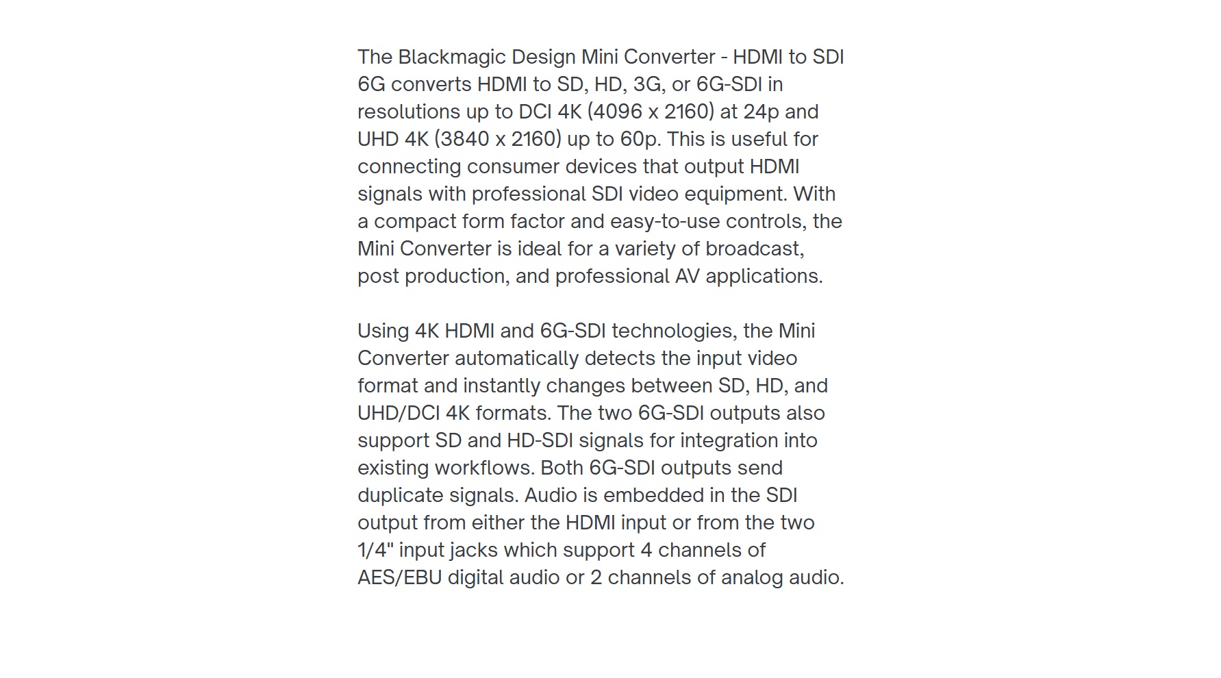 Mini Converter HDMI-SDI