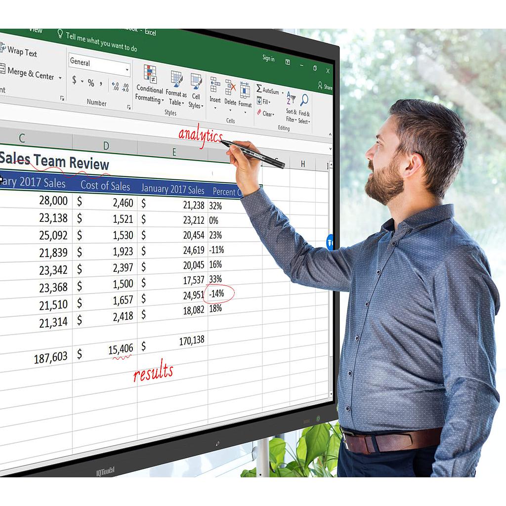 IQTOUCH IFPD TE1100 Pro 75 inch With OPS Gen10 i7/16GB/256GB