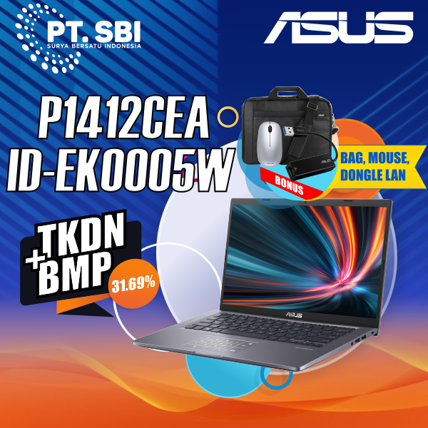 NOTEBOOK ASUS P1412CEA_ID-EK0005W (TKDN + BMP = 31.69%)