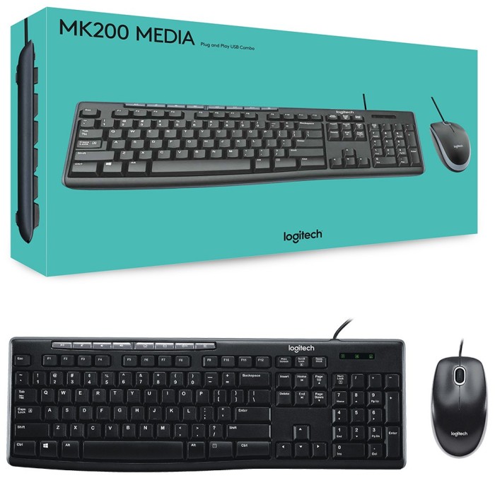 Keyboard + Mouse Logitech USB MK200