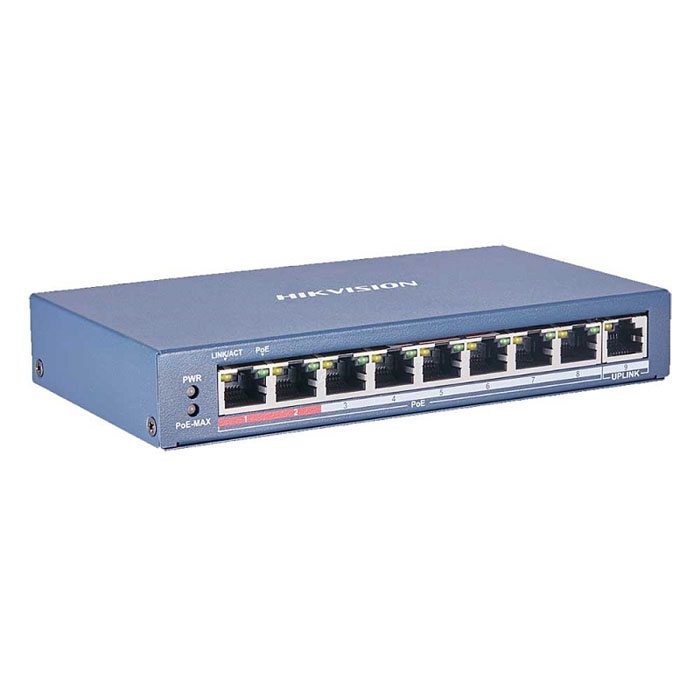 HIKVISION 8 Port Fast Ethernet Unmanaged POE Switch DS-3E0109P-E/M  (Include Setting)
