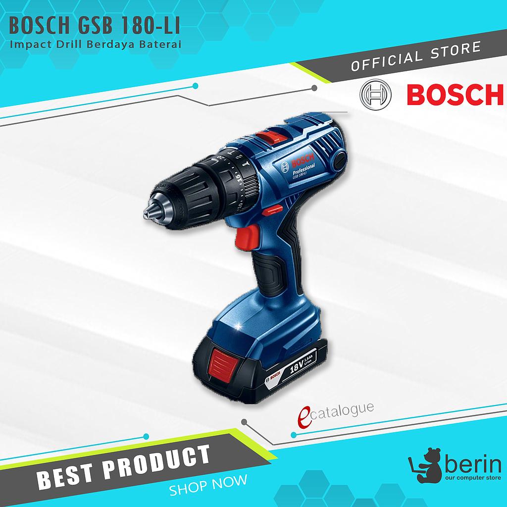 Cordless Impact Drill Bosch GSB 180- LI Mesin Bor Tembok 13mm