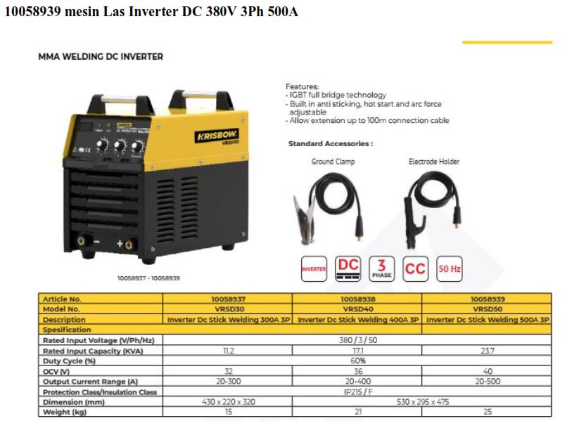 KRISBOW Mesin Las Inverter (N-227)