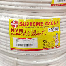 SUPREME Kabel NYMHY 3x1.5 mm Putih 1 Roll 100 meter (N-148)