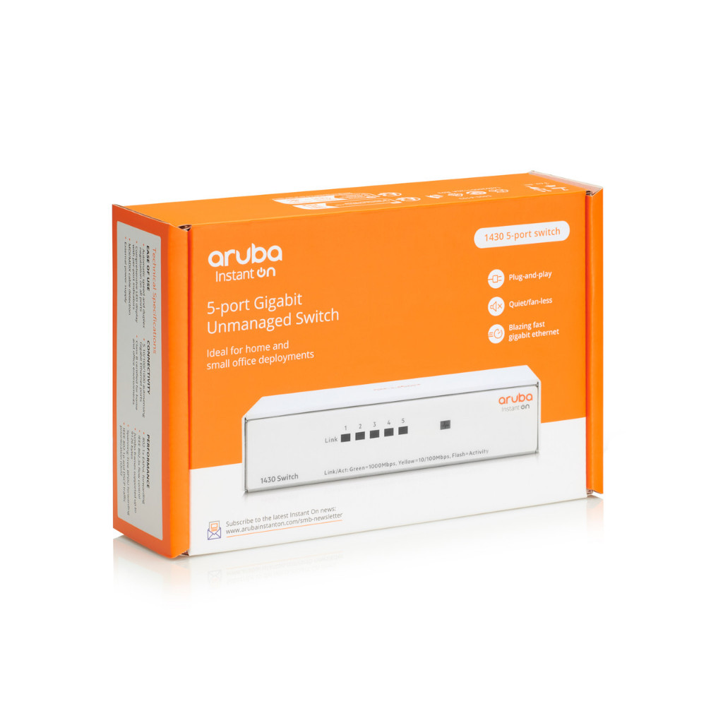 Aruba Instant Switch 5 Port  IOn 1430 Gigabit Unmanaged  R8R44A