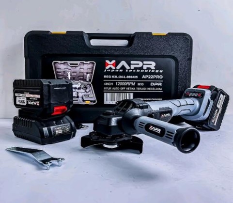 MESIN GERINDA BATERAI AP22 PRO fitur keselamatan AI 4inch brushless 2 btre LXT 15cell HNF555