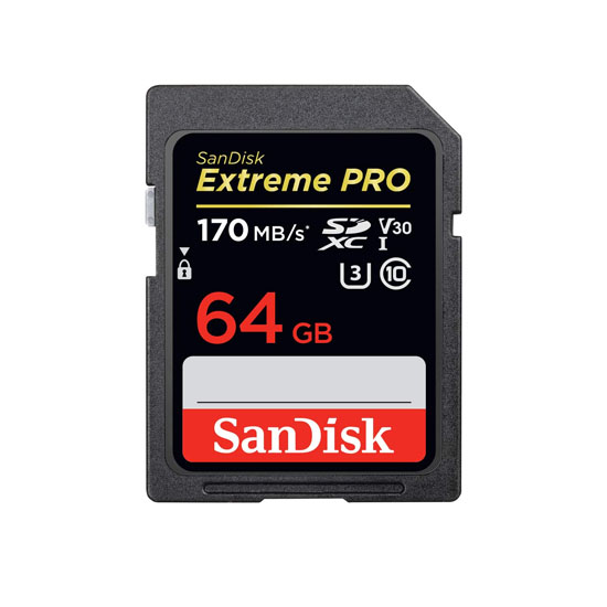Sandisk Extreme Pro SDXC UHS-I U3 V30 170Mb/S – 64GB