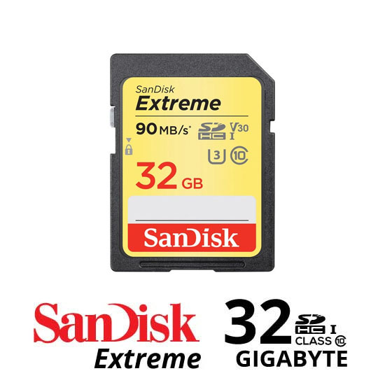 Sandisk Extreme SDHC UHS-I U3 V30 90MB/S 600x – 32GB